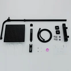 Homelody Colonne de Douche Thermostatique Noir Ensemble de Douche Corps en Laiton Hauteur Réglable 855-1105mm Système de Douche