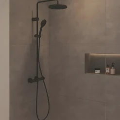 Duravit Colonne de douche thermostatique MinusFlow noir mat