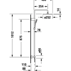 Duravit Colonne de douche thermostatique MinusFlow noir mat