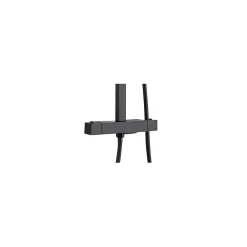 GoodHome Colonne de douche thermostatique avec pomme de tête, douchette et flexible, noir mat, Kozo