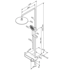 Colonne De Douche Thermostatique|Am.Pm Europe Colonne de douche thermostatique, avec mitigeur thermostatique Système de douche avec robinet Chrome, F0785A600 X-Joy AM.PM