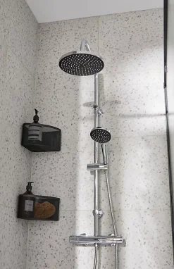 Colonne De Douche Thermostatique|Cooke & Lewis Colonne de douche thermostatique effet chromé avec douchette et pommeau, Lidia