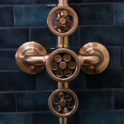 Essebagno Colonne de douche thermostatique cuivre brossé Indus
