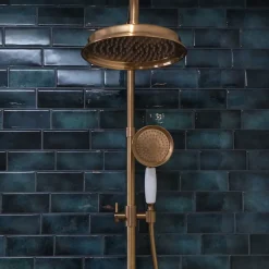 Essebagno Colonne de douche thermostatique cuivre brossé Indus