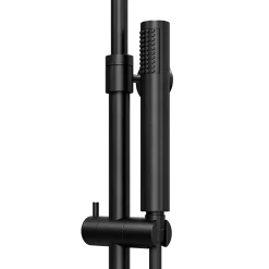 Colonne De Douche Thermostatique|GoodHome Colonne de douche thermostatique + barre réglable + douchette + flexible, noir mat, Owens