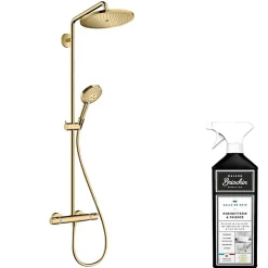 Colonne De Douche Thermostatique|Hansgrohe Colonne de douche thermostatique Croma Select S 280 Aspect dorée poli + nettoyant Briochin