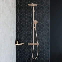 Colonne De Douche Thermostatique|Hansgrohe Colonne de douche thermostatique Croma Select S 280 Aspect dorée poli + nettoyant Briochin