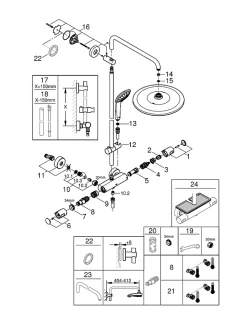 Grohe Colonne de douche thermostatique chromé Vitalio 310