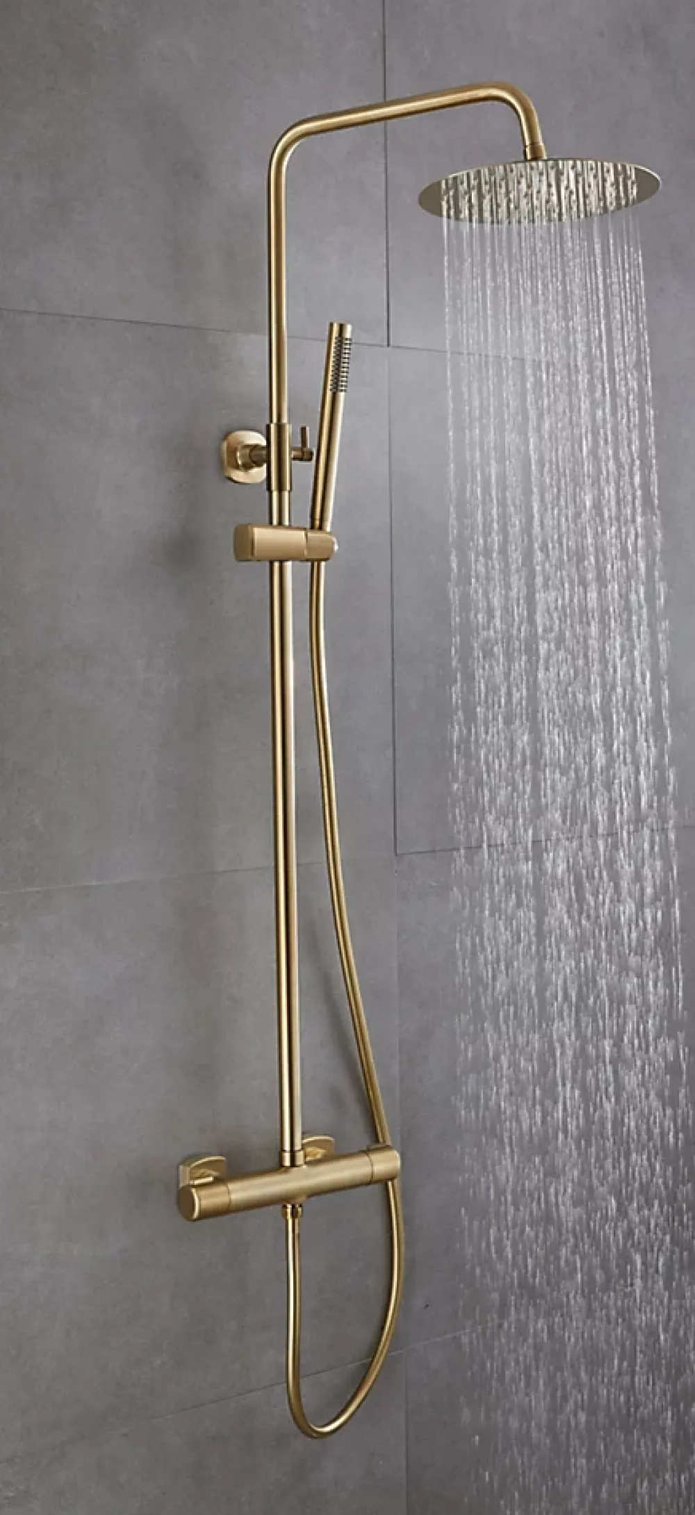 Edouard Rousseau Colonne de douche thermostatique laiton brossé, Doddy