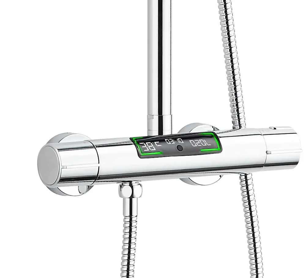 Colonne De Douche Thermostatique|Edouard Rousseau Colonne de douche thermostatique chrome XL, Ekogest
