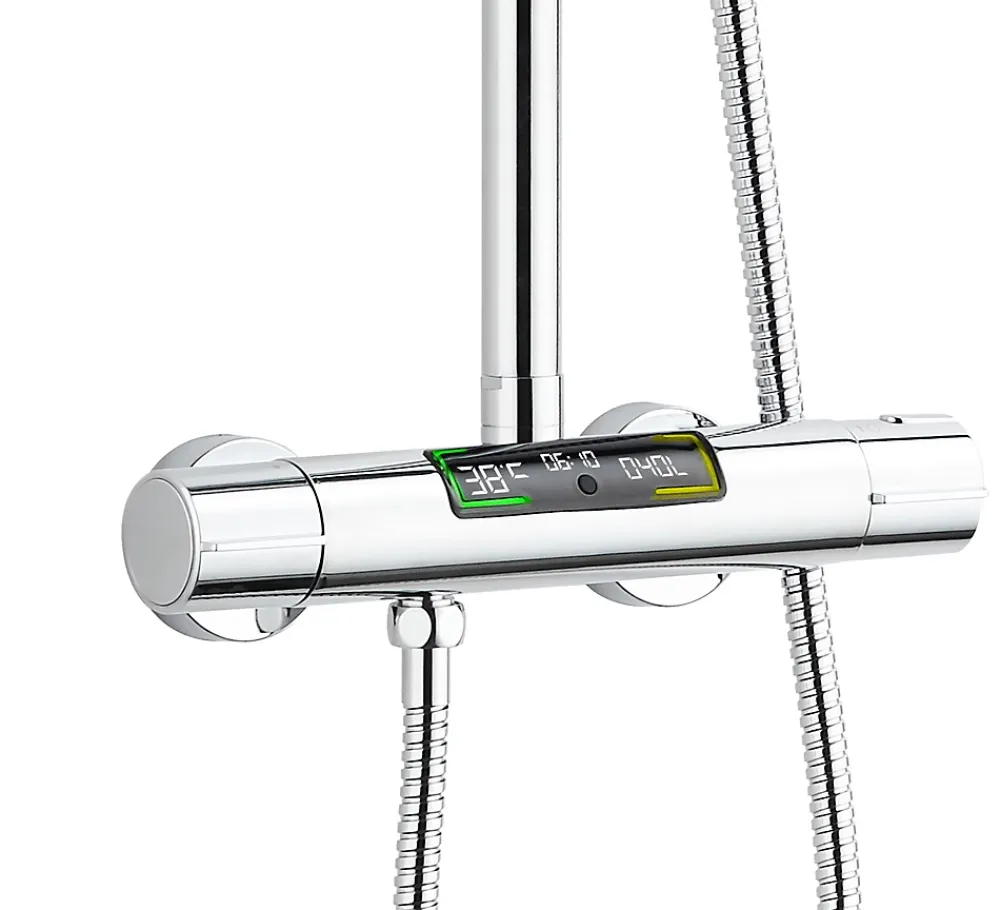 Colonne De Douche Thermostatique|Edouard Rousseau Colonne de douche thermostatique chrome XL, Ekogest
