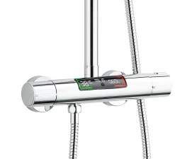 Colonne De Douche Thermostatique|Edouard Rousseau Colonne de douche thermostatique chrome XL, Ekogest