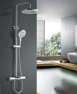 Colonne De Douche Thermostatique|Edouard Rousseau Colonne de douche thermostatique chrome XL, Ekogest
