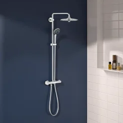 Colonne De Douche Thermostatique|Grohe Colonne de douche thermostatique chrome H.112 cm, Vitalio TurboStat