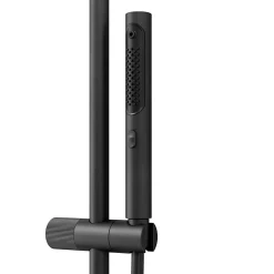 Colonne De Douche Thermostatique|GoodHome Colonne de douche thermostatique avec pommeau, douchette 2 jets, flexible, barre réglable, noir, Levanna