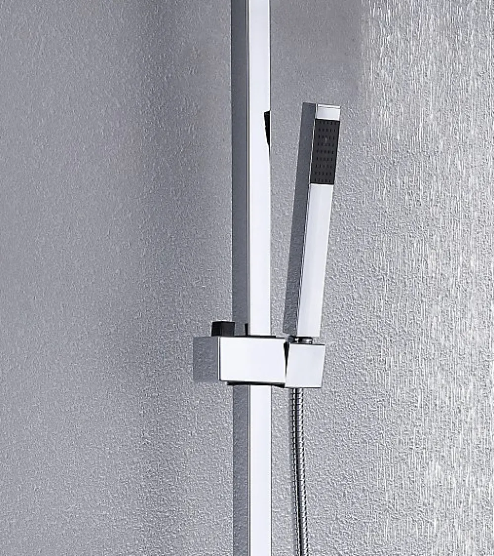 Bernstein Colonne de douche thermostatique acier inox + pommeau 20x20cm - 118x41cm - 8821C Basic 20x20cm