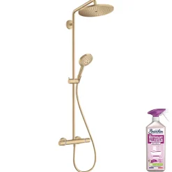 Hansgrohe Colonne de douche thermostatique Croma Select S 280 Bronze brossée + nettoyant Briochin