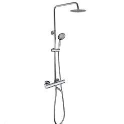 Colonne De Douche Mécanique|Kibath Colonne de douche thermostatique AVEC bec rond 85-115 cm finition chrome poli en laiton