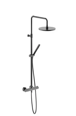 Robinet De Douche|Nobili Colonne de douche thermostatique TONDA avec douchette stylo - Coloris: PVD Miele brossé