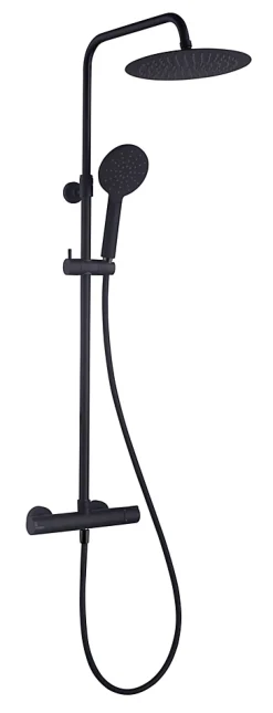 Essebagno Colonne de douche thermostatique, noir, Kissy