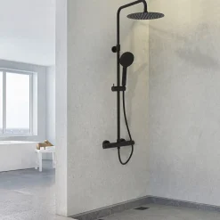 Essebagno Colonne de douche thermostatique, noir, Kissy