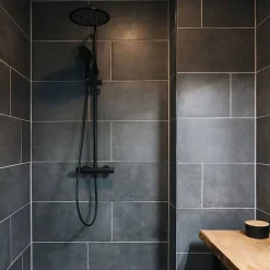 Essebagno Colonne de douche thermostatique, noir, Kissy