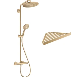 Colonne De Douche Thermostatique|Hansgrohe Colonne de douche thermostatique Croma Select S 280 bronze brossé + tablette AddStoris