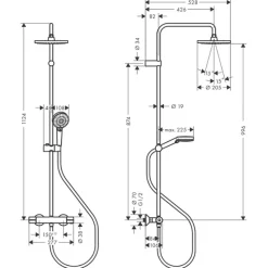 Colonne De Douche Hydromassante|Hansgrohe Colonne de douche thermostatique Vernis Blend 200 chromé