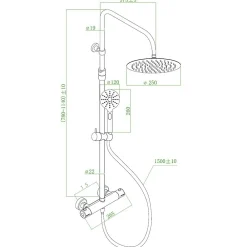 Essebagno Colonne de douche thermostatique noir Luisa