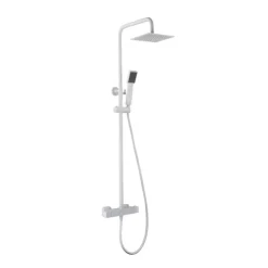 Imex Products Colonne de douche thermostatique acier et laiton finition blanche avec douchette extensible