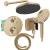 Hansgrohe Colonne de douche thermostatique Ecostat S Douche de tête Pulsify S Flexible Isiflex Douchette Raindance Select S bronze