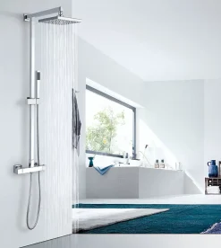 Bernstein Colonne de douche thermostatique acier inox, tête de douche 35x35cm - 110x15cm - SEDAL 8921 BASIC 35x35cm