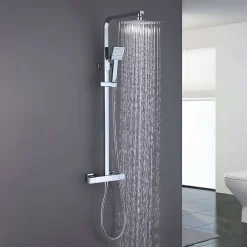Colonne De Douche Thermostatique|Poalgi Colonne de douche thermostatique avec barre extensible SKY BATH chromé Inox S304 série PARADISE