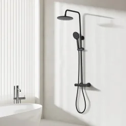 Teeno Colonne de douche thermostatique, Système de douche thermostatique Trente-huit degrés Celsius , Noir