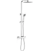 Colonne De Douche Thermostatique|AICA Sanitaire Colonne de douche thermostatique avec pomme de tête, douchette et flexible,effet chromé,Carré, AICA