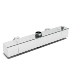 Colonne De Douche Thermostatique|AICA Sanitaire Colonne de douche thermostatique avec pomme de tête, douchette et flexible,effet chromé,Carré, AICA