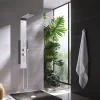 Colonne De Douche Hydromassante|Valentin Colonne de douche thermostatique hydromassante multijets avec pomme de tête, douchette 1 jet et flexible, gris alu et noir, Dune