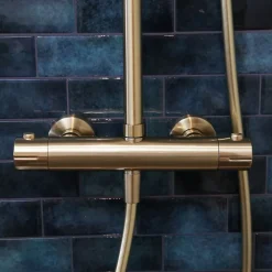 Colonne De Douche Thermostatique|Essebagno Colonne de douche thermostatique or brossé Luisa