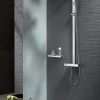 Bernstein Colonne de douche thermostatique acier inox + pommeau 20x20cm - 112,5x50cm - NT6705C 20x20cm
