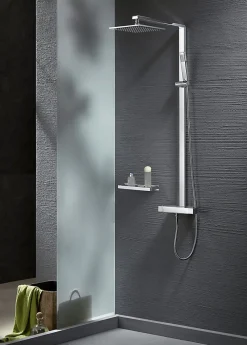 Bernstein Colonne de douche thermostatique acier inox + pommeau 20x20cm - 112,5x50cm - NT6705C 20x20cm