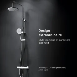 Am.Pm Europe Colonne de douche thermostatique, avec mitigeur thermostatique Système de douche avec robinet Chrome, F07XA400 X-Joy AM.PM