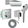 Colonne De Douche Encastrable|Hansgrohe Colonne de douche thermostatique ShowerSelect E Douche de tête Vernis Shape Flexible Metaflex Douchette Vernis B chromé