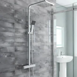 Robinet De Douche|Hudor COLONNE DE DOUCHE THERMOSTATIQUE CHROMÉE COLLECTION ENIPEE