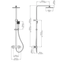 Robinet De Douche|Hudor COLONNE DE DOUCHE THERMOSTATIQUE CHROMÉE COLLECTION ENIPEE