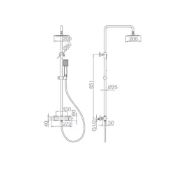 Colonne De Douche Encastrable|Imex Products Colonne de douche thermostatique acier et laiton chrome avec douchette extensible