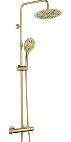 MTK Colonne de douche thermostatique dorée Elégance