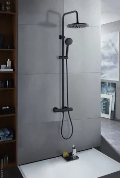 Colonne De Douche Thermostatique|Edouard Rousseau Colonne de douche thermostatique noire, Pagan