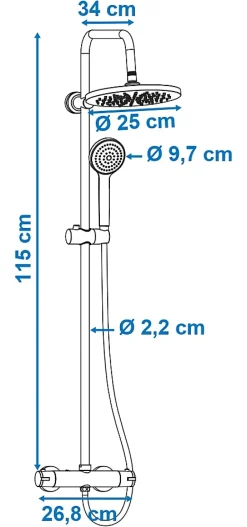 Colonne De Douche Thermostatique|Edouard Rousseau Colonne de douche thermostatique noire, Pagan