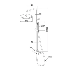 Colonne De Douche Thermostatique|Essebagno Colonne de douche thermostatique corps froid noir Delice II