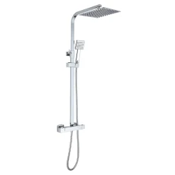 Robinet De Douche|Teeno Colonne de Douche Thermostatique, avec Mitigeur Réglable Hauteur, Argentée